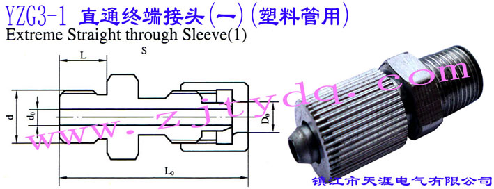 YZG3-1 直通終端接頭(一)(塑料管用)Extreme Straight-through Sleeve 1
